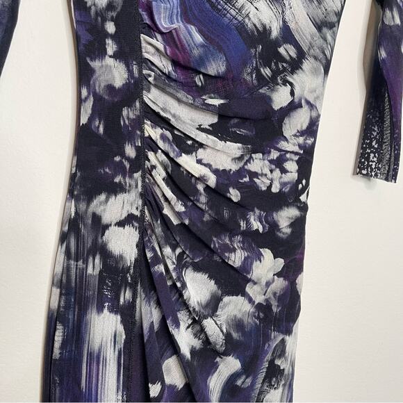 Fuzzi Ruched Purple Tulle Midi Dress Small - Picture 8 of 11